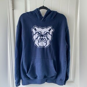 Campus Heritage Navy Hoodie with Bulldog Design
